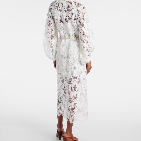 Zimmermann White Lace Coco Midi Dress - Picture 4 of 12